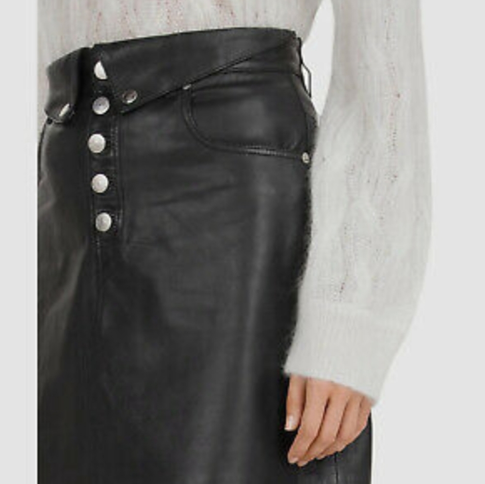 The Kooples 100% Lambskin Leather Mini Skirt - Picture 2 of 12
